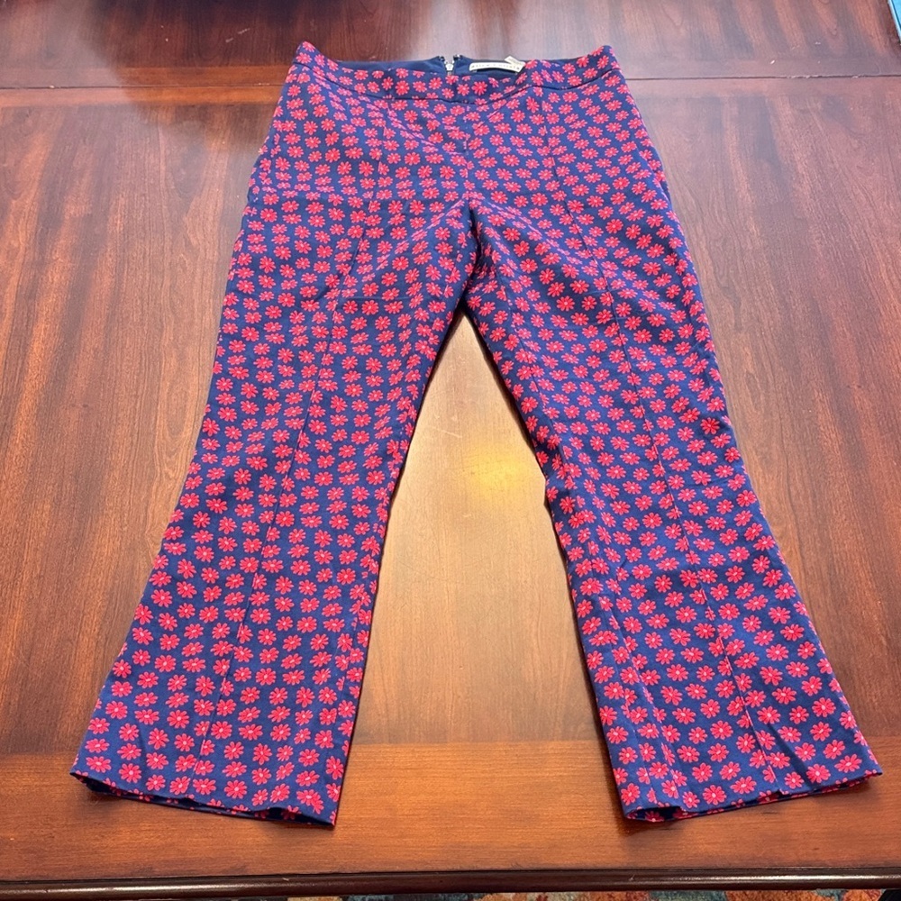 Alice + Olivia Women’s Retro MOD Michicko Pintuck Crop Floral Pants